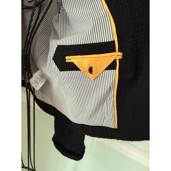 J.CREW Size 8 Cropped wool lady jacket with gold buttons BLACK Style F9995 - Picture 8 of 10